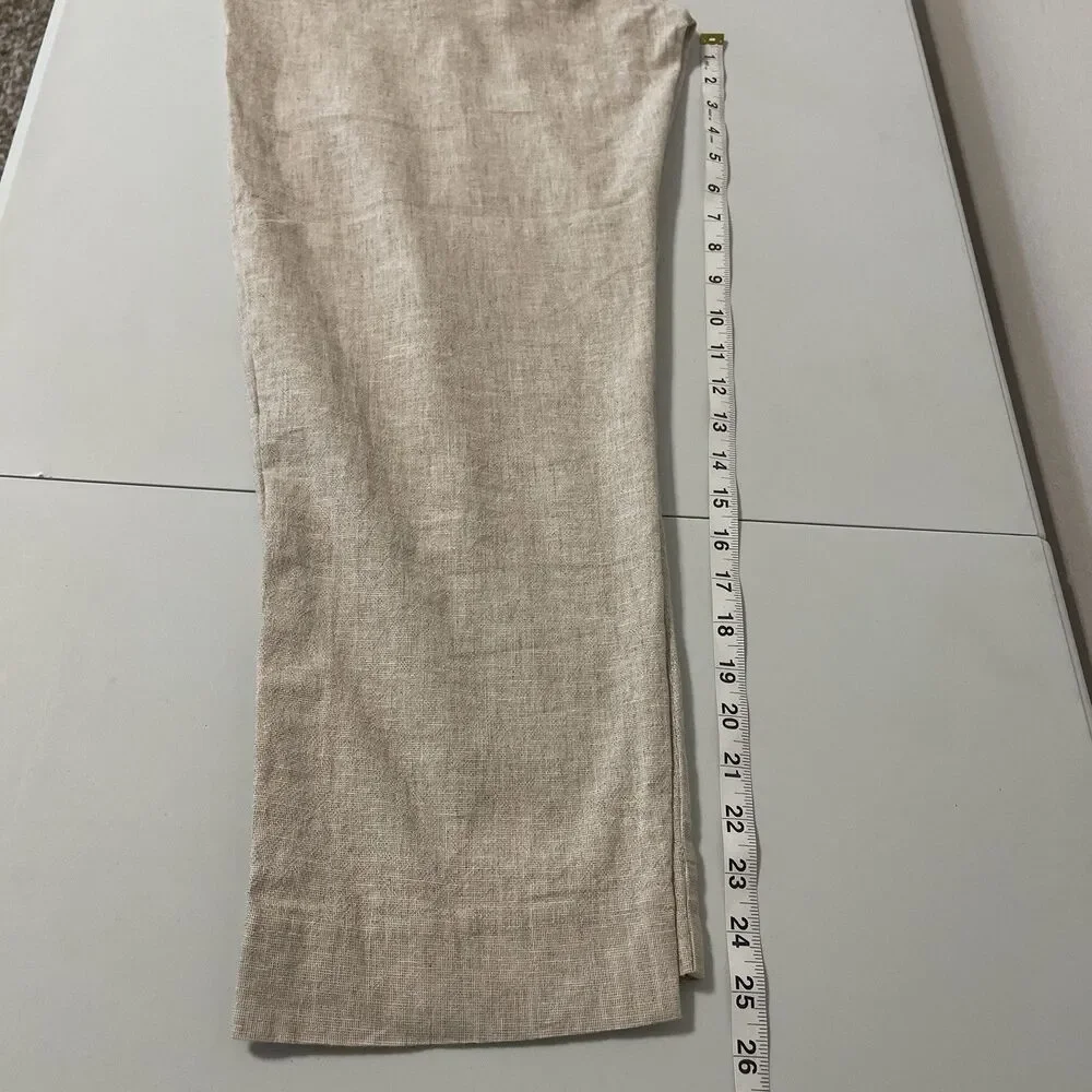 Abercrombie & Fitch Men’s Loose Linen Blend Pants Size 28x28 Tan Coastal Preppy